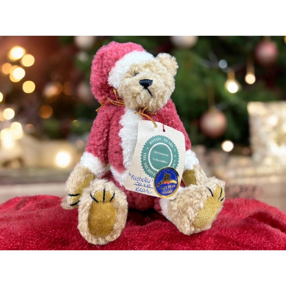Boyds' Bears‎ "Nicholas" Santa Bear with Tag 8" Golden Teddy Award Review Winner